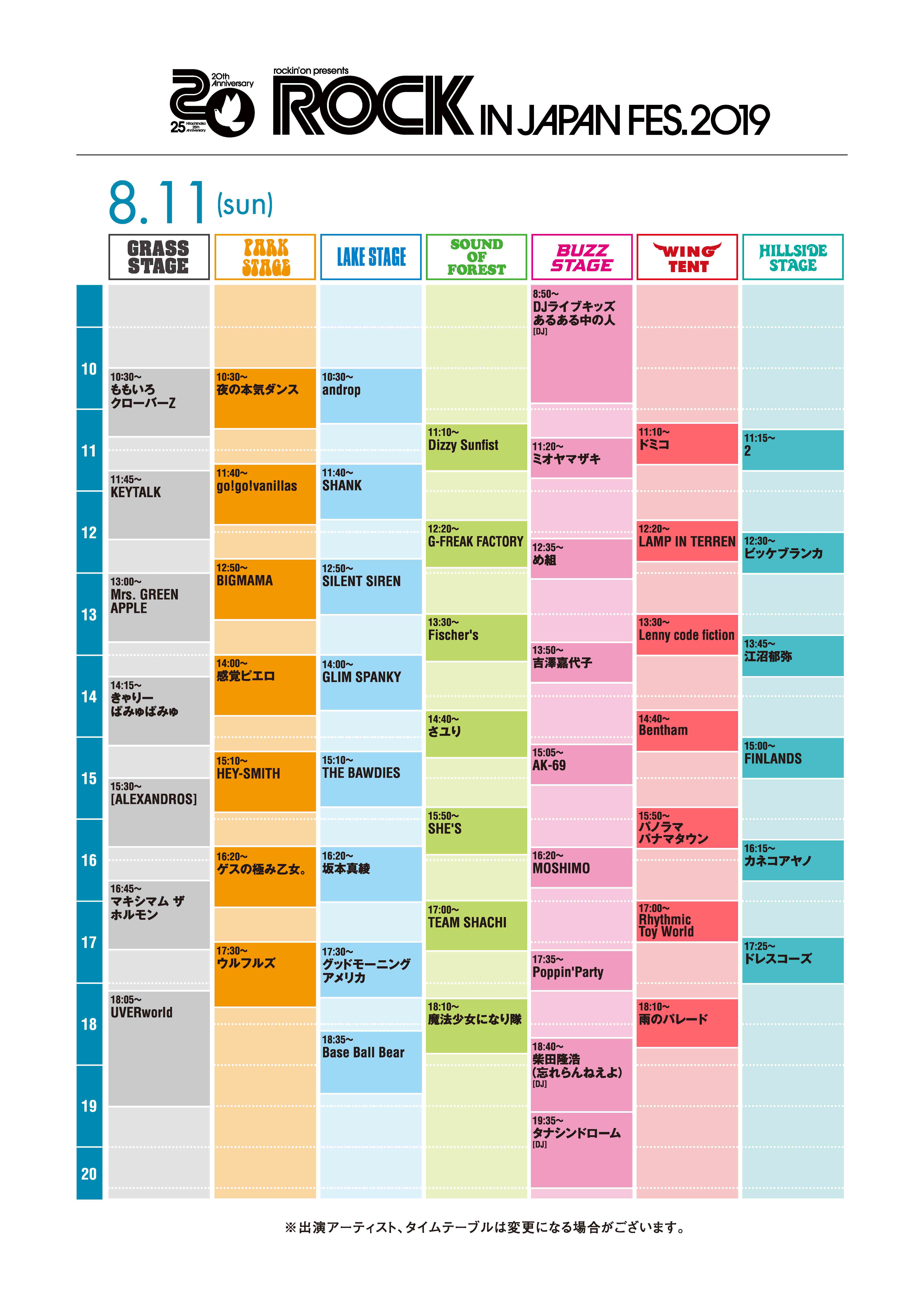 【0811】RIJF2019タイムテーブル(6.19_1900情報解禁)